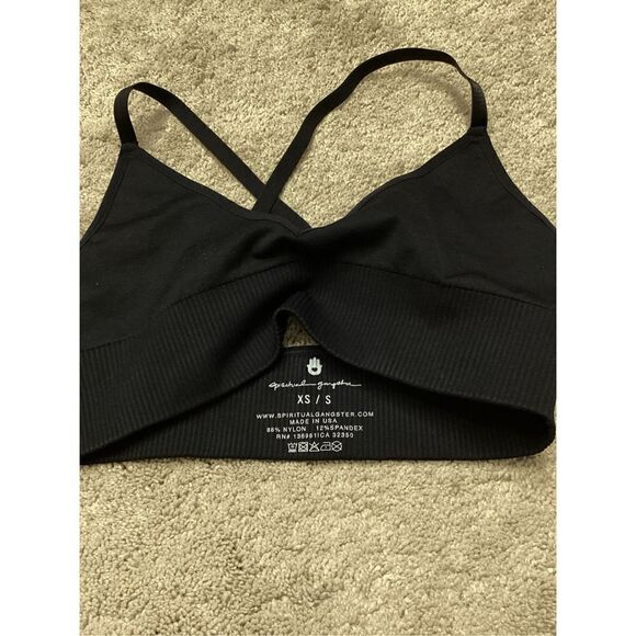 New. Spiritual Gangster V-neck black bralette.  XS/S. Retails $68 - Picture 7 of 7